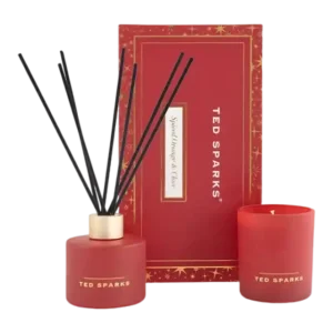Exclusieve Aanbieding Ted Sparks - Geurkaars & Geurstokjes Diffuser - Gift Set - Spiced